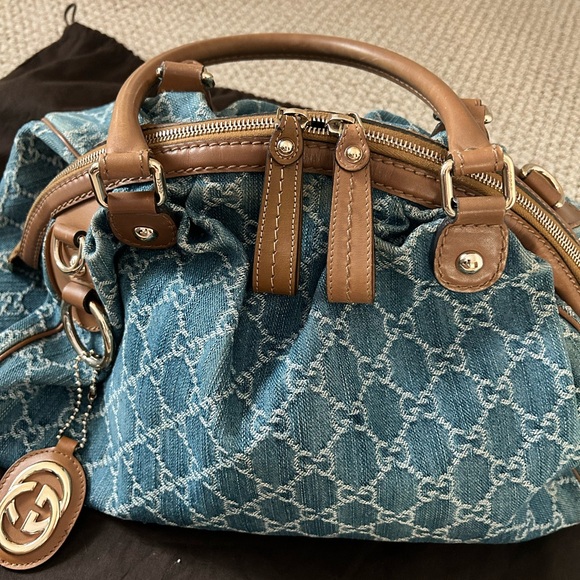 Gucci Denim Medium Sukey Tote Shoulder Bag - Picture 17 of 17